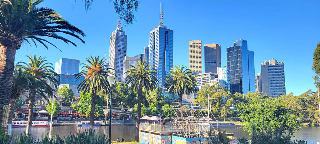 Zip line across the Yarra river in Melbourne