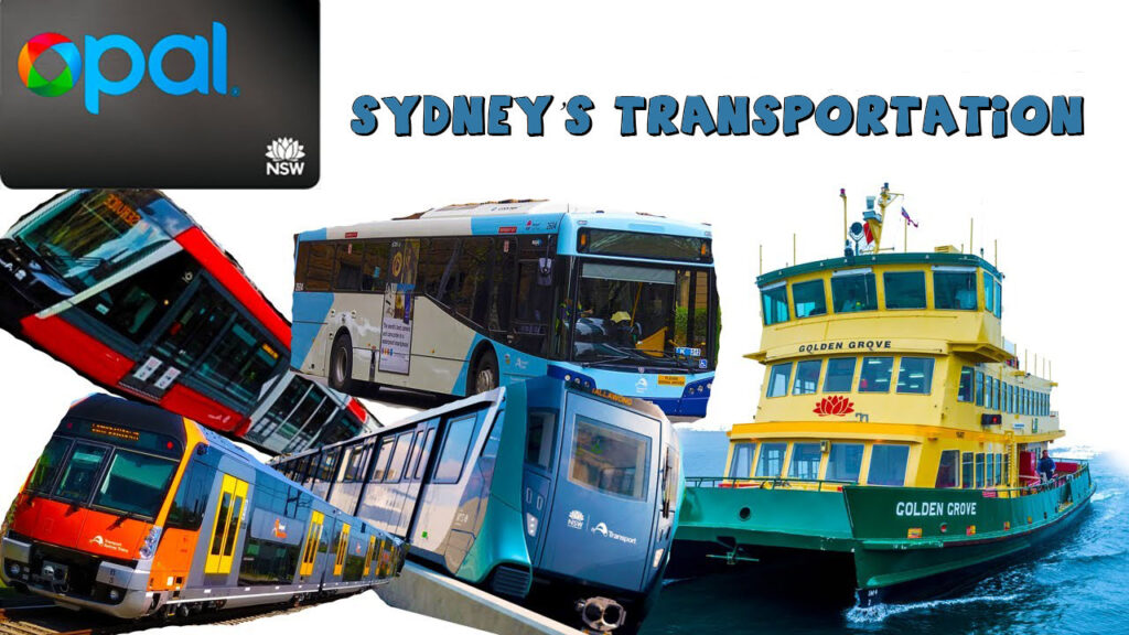 A collage of Sydney's mass transit options