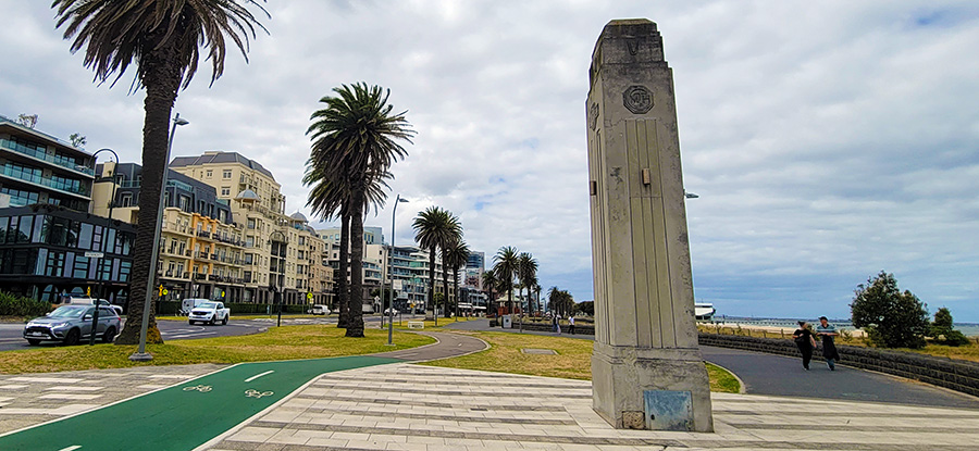Along the waterfront of the town of Port Melbourne, Victoria, Australia