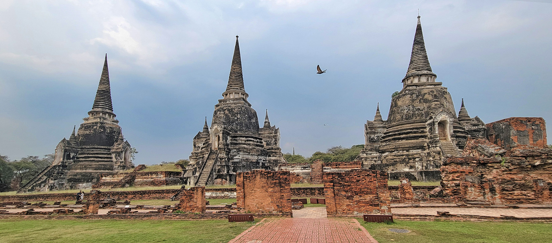 Three shrines in Ayutthaya, Thailand