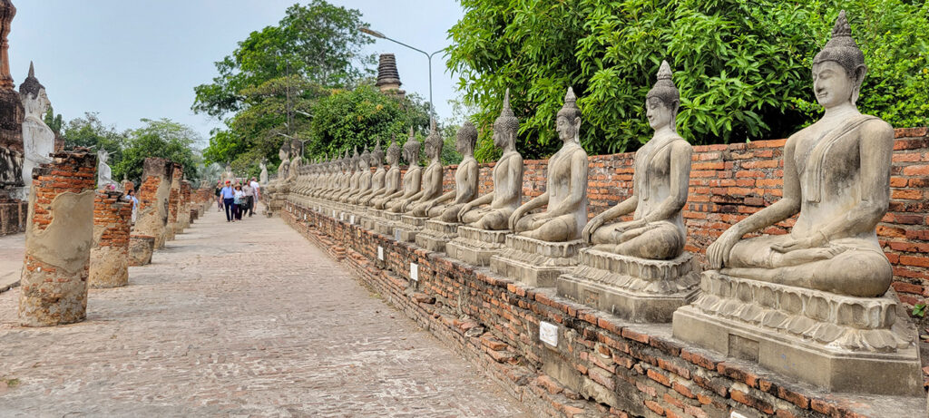 Buddha statues among the ruins in Ayutthaya