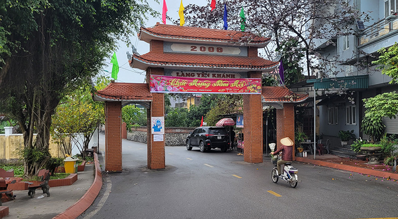 Archway to the residential area of Yen Duc Village, Vietnam