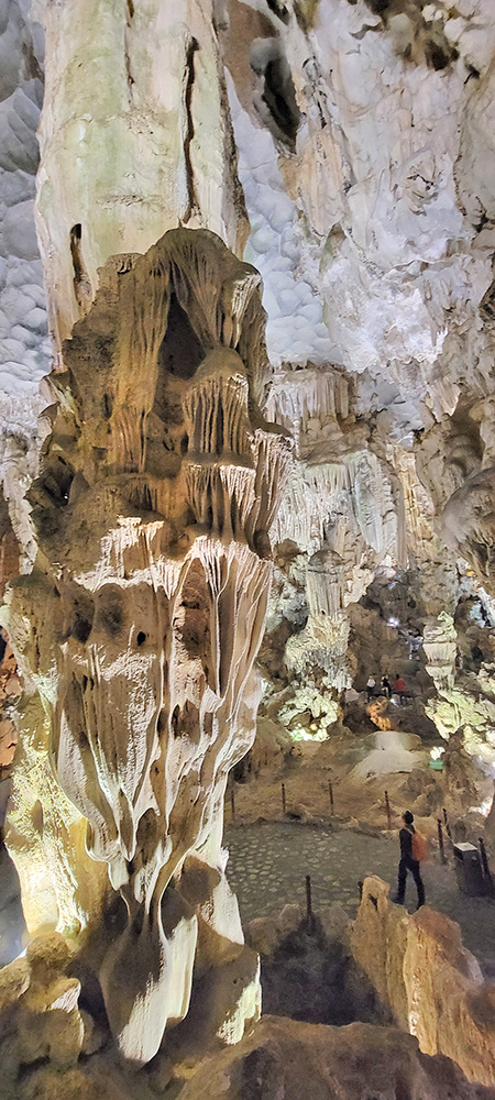 Formations inside the Heavenly Palace Cave in Ha Long Bay, Vietnam