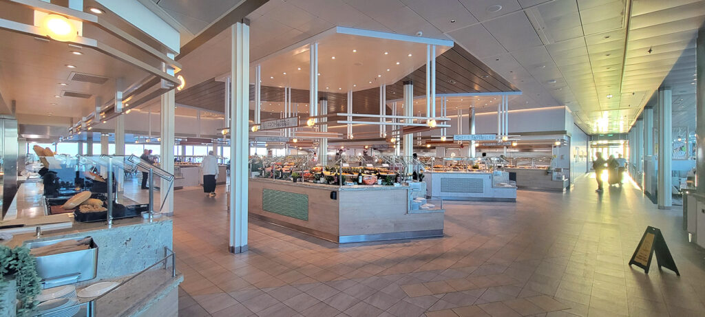 The buffet on the Celebrity Apex.