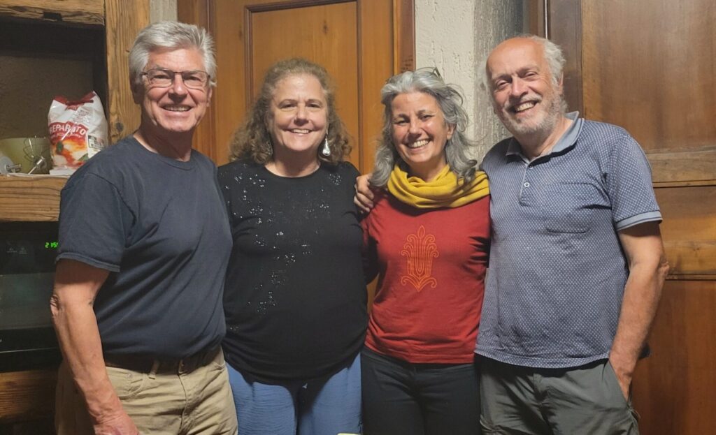 2 couples posing together