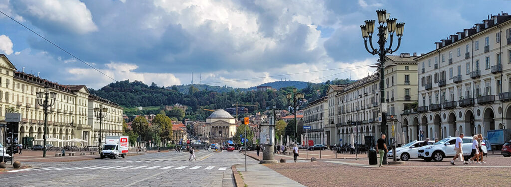 A very wide street in Turin, Italy